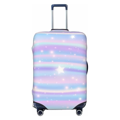 Striped Gradient Print Luggage Cover For Suitcase,Washable Elastic Travel Suitcase Protector With Zipper Closure And Bottom Buckle – Fits 18-32