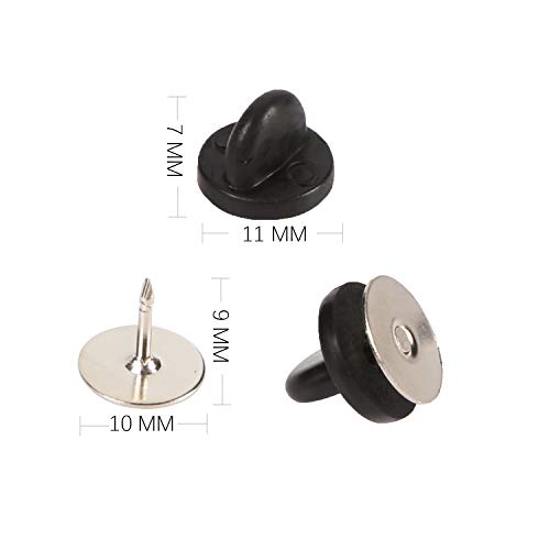 Tie Tacks Blank Pins With Pvc Rubber Pin Backs, 50 Pairs Locking Clasp For Badge Insignia Diy Crafts #TOP3