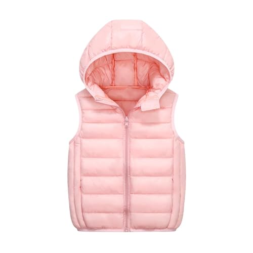 wodceeke Boys Girls Puffer Vest Kids Down Vest Coats Winter Hooded Padded Warm Waistcoat Jacket with Hood 3-14 Years