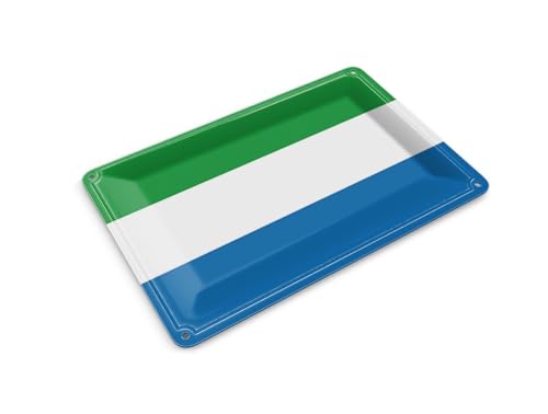 Femer Blechpostkarte Flagge Sierra Leones 14x10 cm Flag Sierra Leone Deko Schild