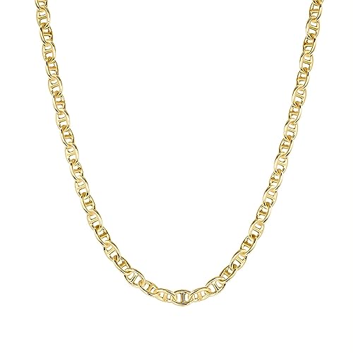PAVOI 14K Yellow Gold Plated Anchor Chain Necklaces for Women - Trendy Layering Chain Necklace - Gold Stacking Jewelry