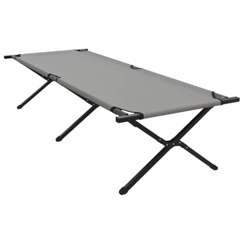 Cama plegable para camping, color gris, 210 x 80 x 46 cm, plegable, ligera, estable, con estructura de acero para exteriores, viajes, jardín, festivales, senderismo, pesca y trekking