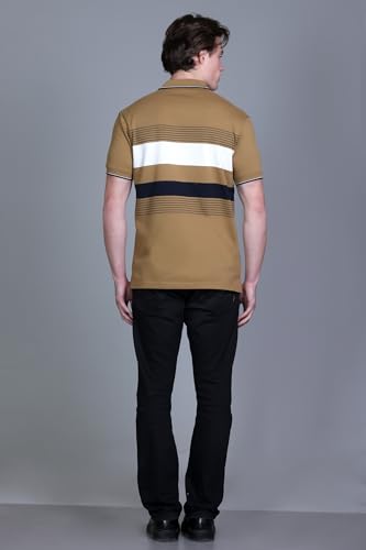 Image of SANE ORIGINALS T-Shirt for Men with Pocket || Textured Striped Polo for Men