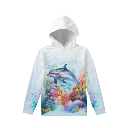 Poceacles 6-16 Year Old Boys Girls Hoodies Cool Lightweight Hooded Pullover Sweatshirt for Kids Long Sleeve Sportwear