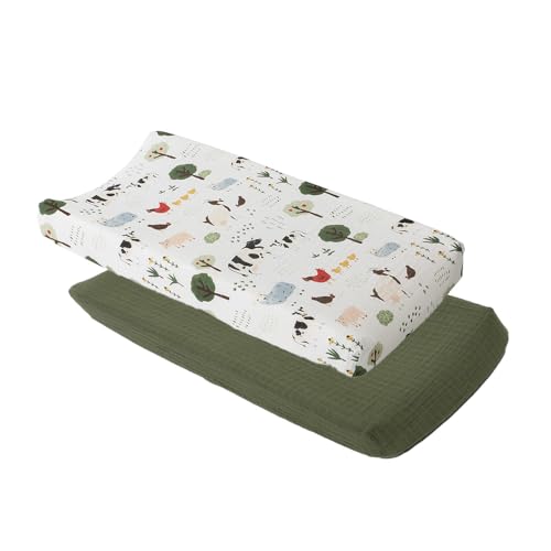 Image of Cotton Muslin Changing Pad Cover 2 Pack - Family Farm