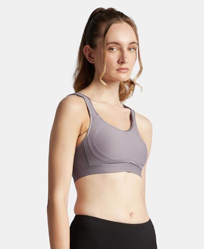 Image of Jockey MI11 Women Wirefree Non Padded Microfiber Elastane Stretch Full Coverage Active Sports Bra with StayDry Treatment