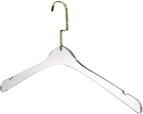 Miniatura 10 de YBM Home Perchas transparentes de acrílico de calidad hechas de acrílico transparente para un aspecto y sensación lujosos en el armario, perchas de