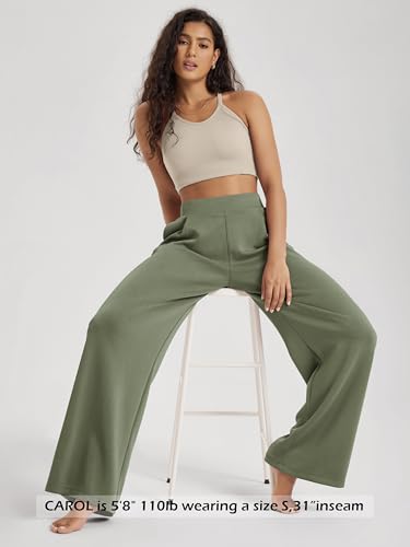 Image of ODODOS Modal Soft Wide Leg Pants for Women High Waist Casual Relaxed Pants with Pockets-27 /29 inch / 31 inch Inseam