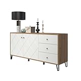 trendteam smart living - Touch - Sideboard - Artisan Eiche/Weiß - Highboard mit 2 Türen und 3...