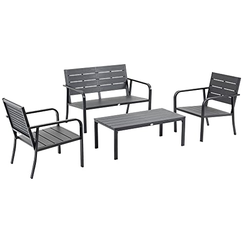 MATERIALI SELEZIONATI: Questo set da giardino ha un telaio in acciaio resistente con verniciatura a polvere, per garantire un'elevata capacità di carico e un'ottima stabilità.