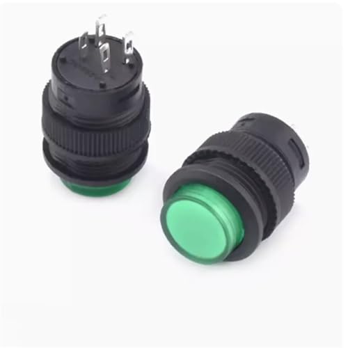 Interruptor de 16mm con bloqueo para paneles de control y simulación con luz verde 4