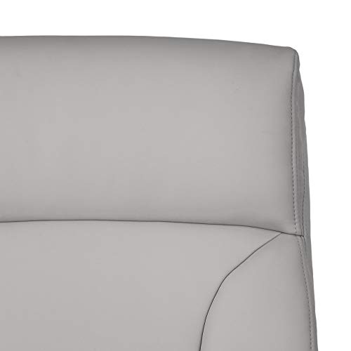 Image of Amazon Basics Executive Desk Chair with Easy Assembly, Adjustable Height, 275lb Capacity, Wide Oversized Cushion, 29.13 inchD x 25.2 inchW x 43.11 inchH, Grey Bonded Leather