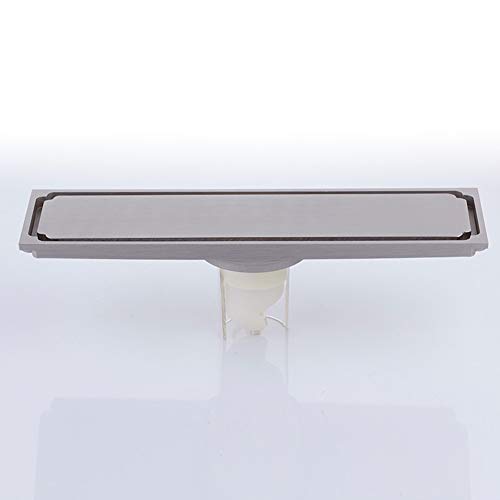 HXCLYQ Floor Linear Shower Drain Shower Floor DrainRectangular Shower Drain Invisible Unblocker Floor Drain With Removable Cover，Brushed Finish，shower Drain Channel
