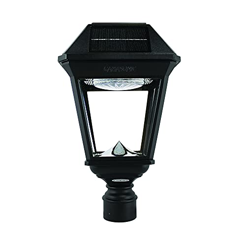 Gama Sonic Solar Lamp Post Light Outdoor - 300 Lumens - IP65 Waterproof - Dual Color Temp - 3-Inch Fitter - Cast Aluminum Mount by Gama Sonic - Used condition - US$222.61