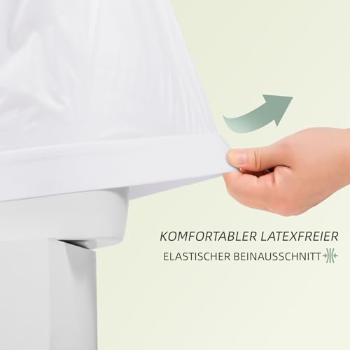 Carer 2 Stück Inkontinenz-Auslaufsichere Unterwäsche Boxershorts für Erwachsene Plastik-Windelhülle Waschbare Wiederverwendbare Wasserdichte InkontinenzUnterwäsche Boxershorts Unisex Weiß Größe L