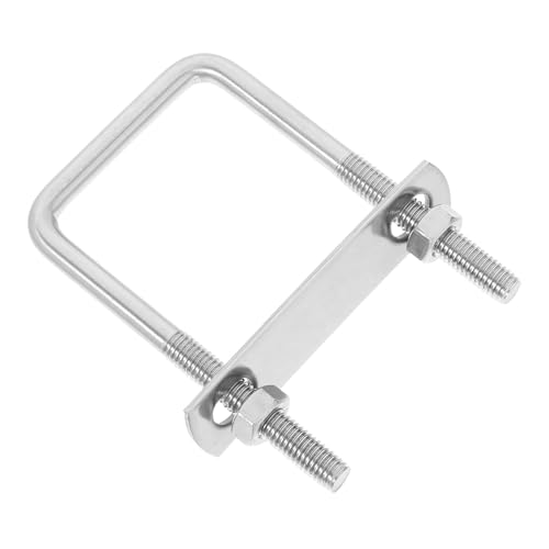 Uonlytech Heavy Duty Stainless Steel Square U-Bolt Clamp M8×50×100 with Nuts and Frame Plate for Automotive and Industrial Use –