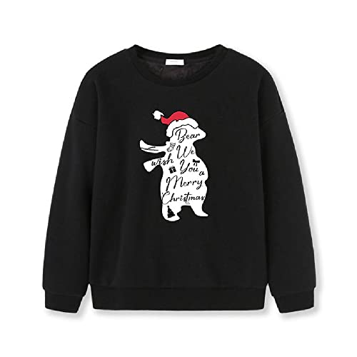 Children's Clothing Boys and Girls Christmas Black Red Round Neck Pullover Children's Sweater Cartoon Snowman Clothing