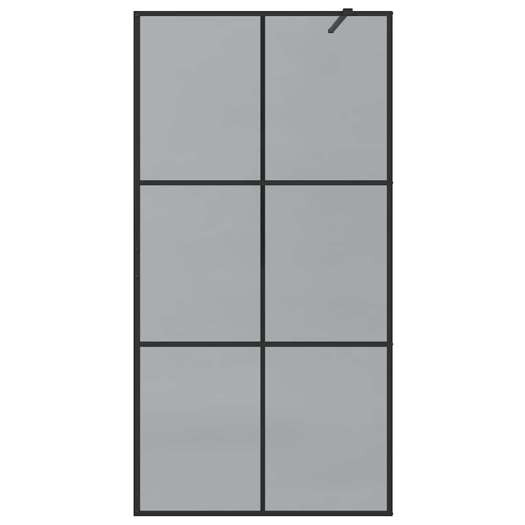 vidaXL Walk-in - Mampara de ducha (cristal templado, 100 x 195 cm), color negro