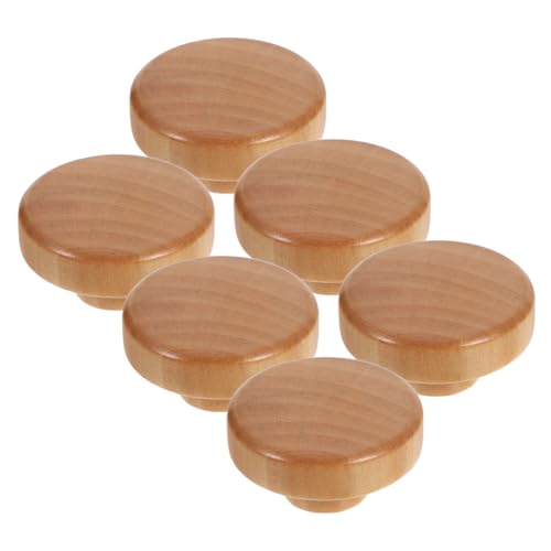 SHINEOFI 6 Pomos De Madera Maciza Para Cajones Cajones Artesanales Tiradores De Madera Para Armarios Tiradores De Muebles Tiradores Redondos De Madera Maciza Herrajes Rústicos Para