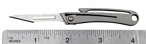 outROAR Gear Titanium Keychain Knife & 10 Replaceable Razor Blades, Mini Folding Scalpel Pocket Box Cutter ultralight edc camping hiking