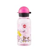 Emsa Kids Set mit Prinzessin-Motiv, Trinkflasche + Brotdose, 400 ml auslaufsichere Flasche, Dose mit verschiebbarer Trennwand, Pink, 518137, Princess
