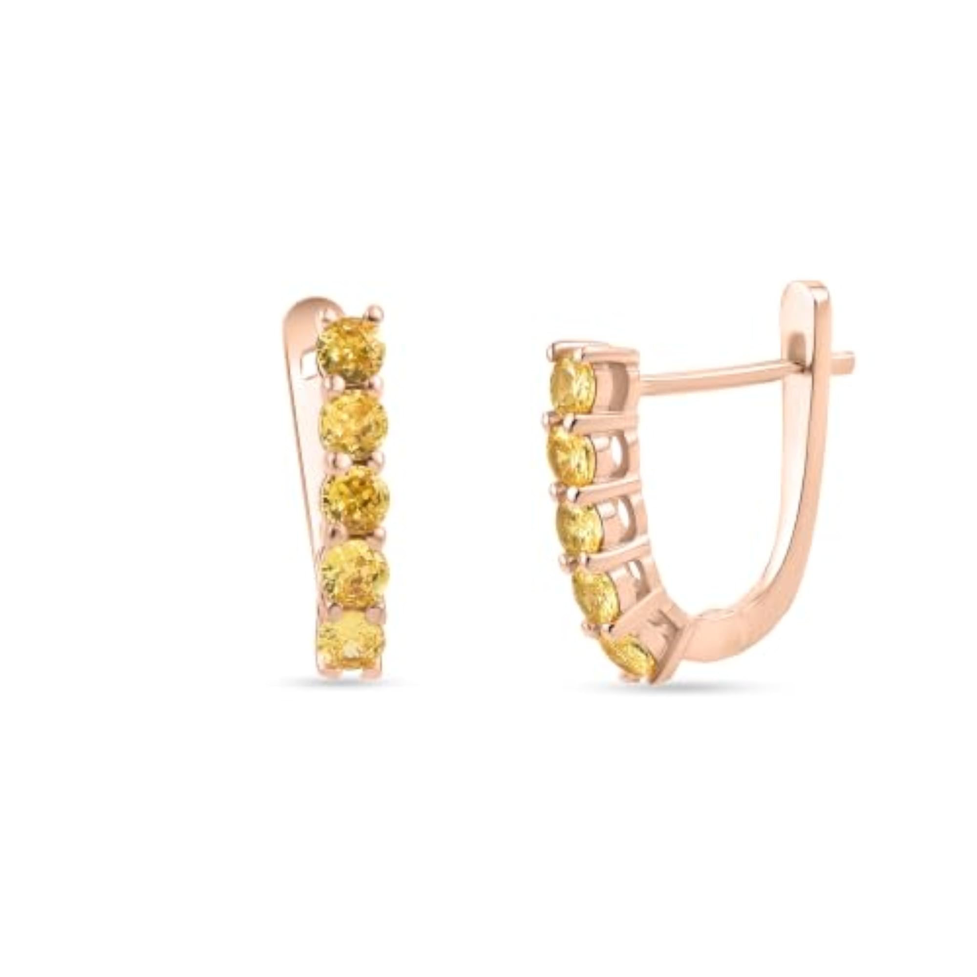 Women's 925 Sterling Silver Rose Gold Plated Hoop Earrings with CZ