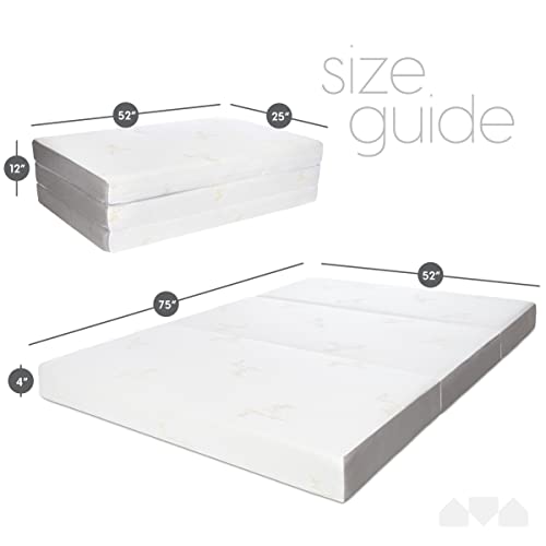 Image of Milliard Full Tri Folding Mattress with Washable Cover, Full Size (75 inches x 52 inches x 4 inches)