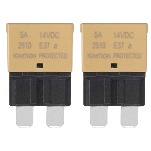 Image of sourcing map Automotive Resettable Fuse, 14V DC 5A E37 Low Profile ATC/ATO Automotive Blade Circuit Breaker Reset Fuses for Car, Truck, RV, SUV, Marine, Boat, Motorcycle, Pack of 2