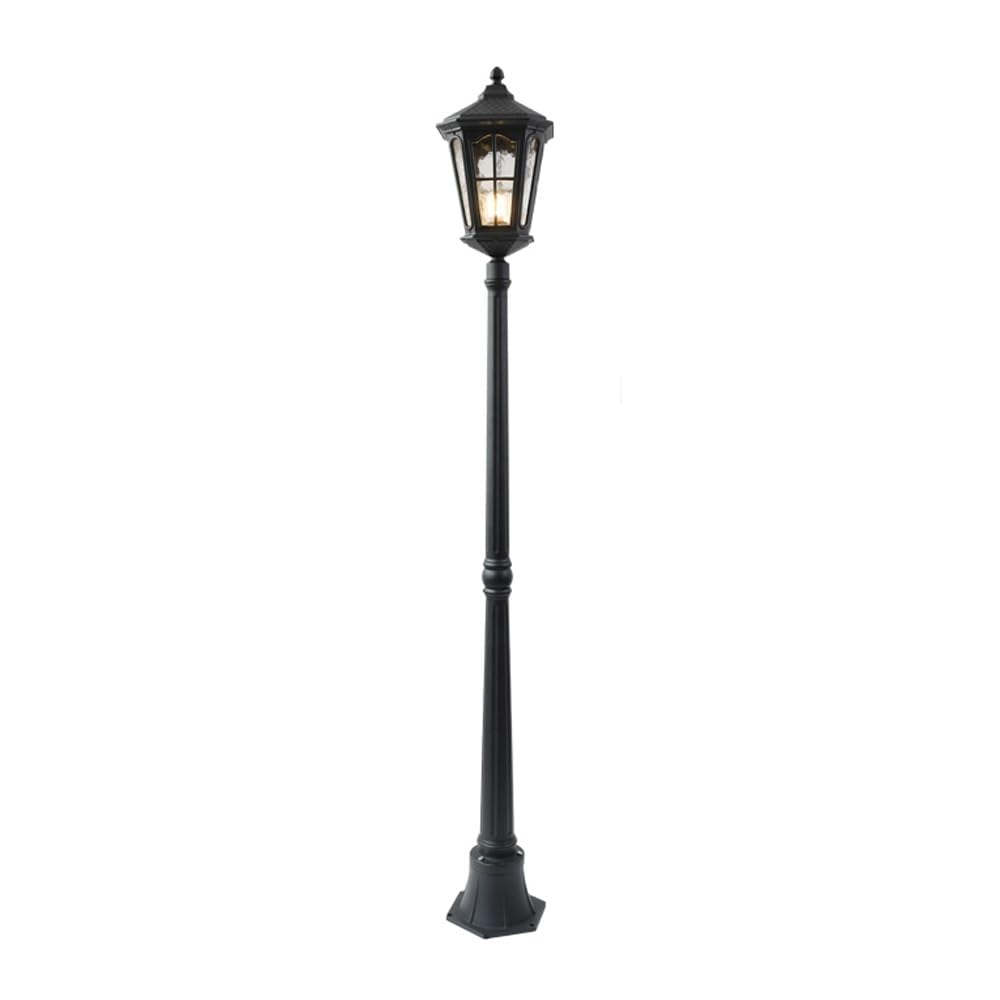 GTHTUHFD Industrial Post Lamp, Black Pole Lighting With Water Ripple Glass, European Retro Street Light For Porch Patio Garden,70.9inch/180cm