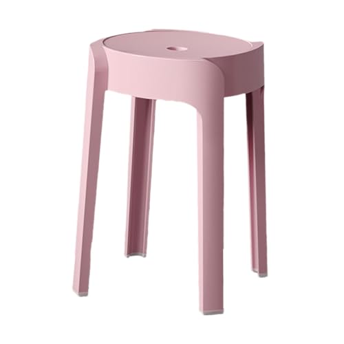 Baoblaze Round Stool for Dining and Dressing Use Stackable Design for Home and Restaurant, Pink