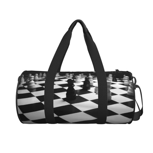 Travel Bag For Women,Black White Chess Checkerboard Print Personal Item Duffle Bags,Weekend Travel Duffel Tote Bag,Travel Sport Gym Bag For Men,Airplane Travel Essentials For Flying2