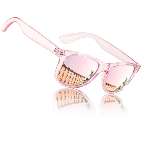Sunier Polarized Sunglasses for Men and Women Retro Square Matte Finish UV400 Protection Shades for Driving Fishing