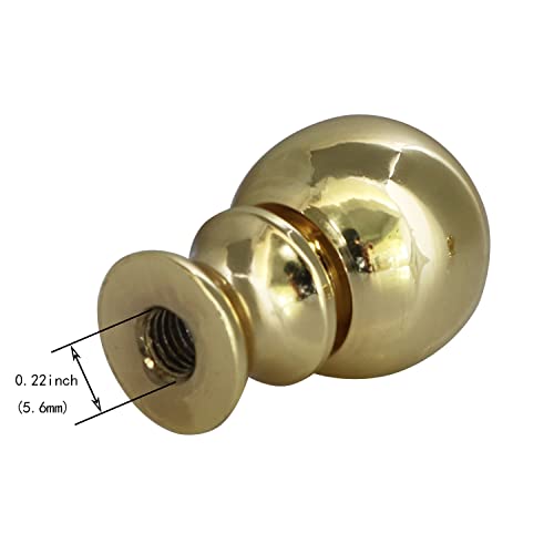 Image of 2PCS 1-1 /2 Inch Lamp Finial Small Spherical Lamp Finishes for Lampshades, Polished Brass (Pack of 2)
