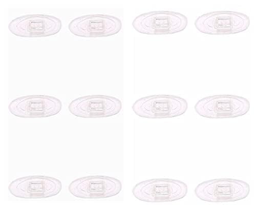NicelyFit Clear Push-on Nose Pads for Oakley Eyeglass Frames OX5079 OX5038 OX5066 OX5088 OX3102 OX5040 OX5042 etc. (Clear - 6 Pairs)