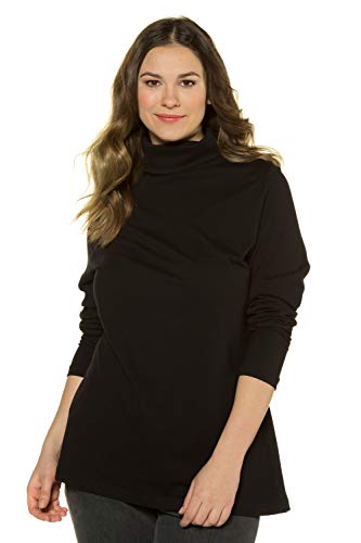 Ulla Popken Shirtrolli Basic, Camiseta Cuello Alto para Mujer, Negro (Schwarz 10), 46-48