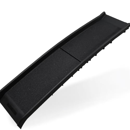 Portable Dog Ramp Anti-Slip Plastic Pet Access Ramp Foldable Lightweight Design Black 155.5 x 40 x 15 cm for Car and Home Use