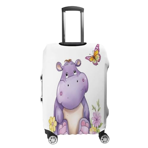 Travel Luggage Covers Washable Stretch Suitcase Protector Butterfly And Hippo Printed Anti-scratch Suitcase Cover Fits 18-32 Inch Luggage4