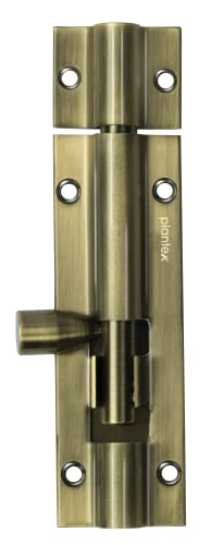 Image of Plantex Stainless Steel Tower Bolt /Tower Bolt for Home,Offices Doors and Windows /Tower Bolt for Main Door /Door Latch /Kundi /Chitakini /Door Latch for Windows - Pack of 8 (Brass Antique, 4 inch)