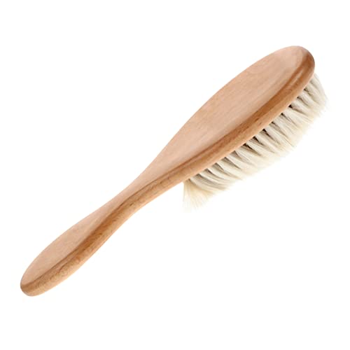 HONMEET Infant Hair Brush Natural Wool Bristles Kids Hair Comb Toddler Shampoo Brush Wooden Handle