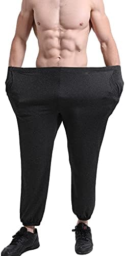 ANUFER Mens Stretchy Loose Fit Casual Track Pants Outdoor Lightweight Thin Sweatpants Plus Size