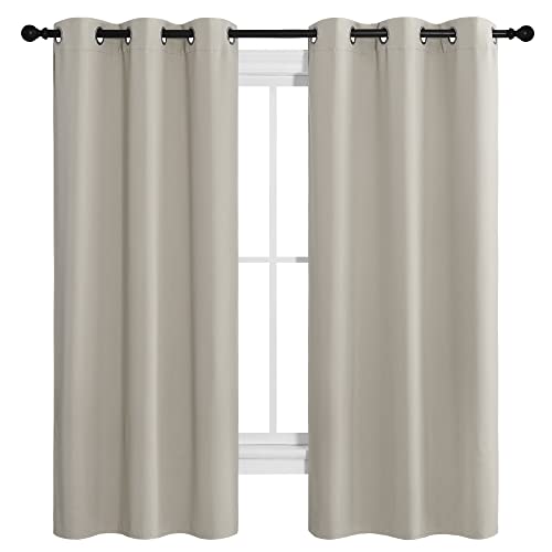 Image of NICETOWN Kitchen Curtains for Decoration, Thermal Insulated Grommet Room Darkening Draperies /Panels for Laundry (Natural, 2 Panels, W42 x L68 inches)
