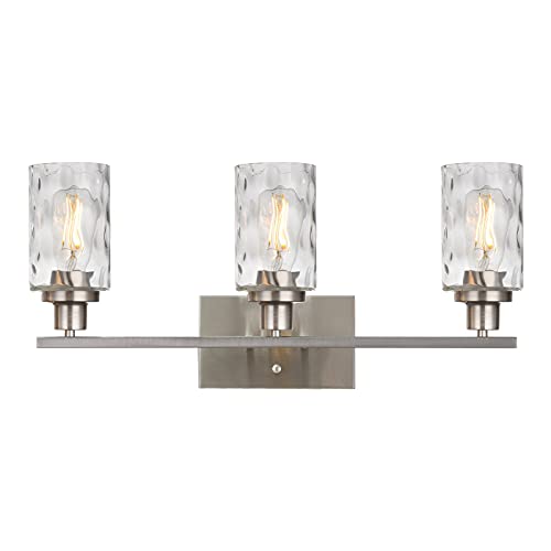 Banato Lighting 3-Light Modern Bathroom Lighting Fixtures Over Mirror Brushed Nickel Finished cover