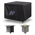 HOMEE Square Fire Pit Cover 32" x 32" x 24", 600D Heavy Duty Waterproof Fire Pit Table Cover, Outdoor Fireplace Cover, Firepit Furniture Table Covers Fits for 28-31" Fire Pit/Table