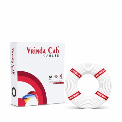 Image of VRINDA CCA Copper White 0.75MM Electrical Wire - CCA Copper 90 Meter Flame Retardant Cable for Home & Office Wiring