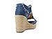 Michael Kors Women's Berkley Mid-Heel Wedge Sandal, Denim, 8