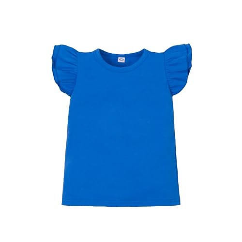 Image of LYSMuch Toddler Girls Short Sleeve Ruffle Basic Blouse