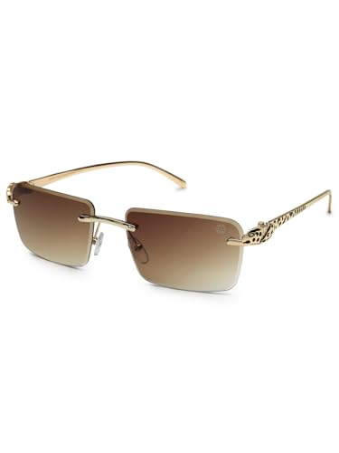 Image of HASHTAG EYEWEAR Men's Stylish Fashion Sunglasses | UV400 Protection | Branded Metal Frame | Trendy Eyewear for Men | Summer, Outdoor, Driving, and Beach Use | Lightweight and Comfortable