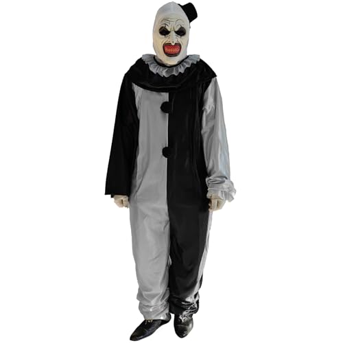 MXJFYY Clown Cosplay Kostüm Halloween-Dekoration Kostüm Einteiler Kunstclown Geeignet für Halloween Karneval Spielen Realistische Maskerade Kostüm Requisiten Clown Anzug