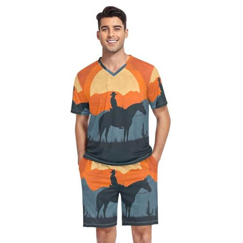 Pyjama court homme col V GAIREG avec poches latérales pour un confort nocturne optimal
