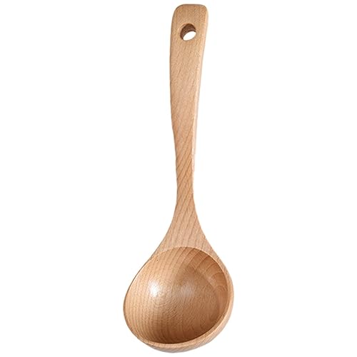 Cabilock Nonstick Cookware Wooden Soup Ladle Spoon Natural Wood Scoop Spoon Server Gravy Ladle Handle Porridge Spoon Serving Spoons S Household Tools